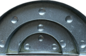 Semicircular Low ​Zinc Set of 3 50x25x4 cm. - 32x16x4 cm. - 40x20x4 cm.