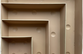 ​Square High Set of 4 Terracotta 48x48x8 cm - 38x38x8 cm - 28x28x8 cm - 18x18x8 cm  ​