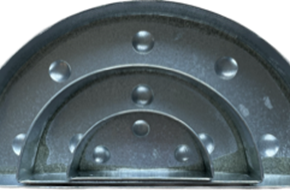 Semicircular High Zinc Set of 3 50x25x8 cm. - 32x16x8 cm. - 40x20x8 cm.  ​